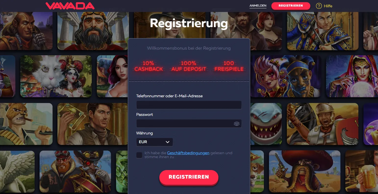 Vavada Promo Code Österreich — Eingabe bei der Registrierung